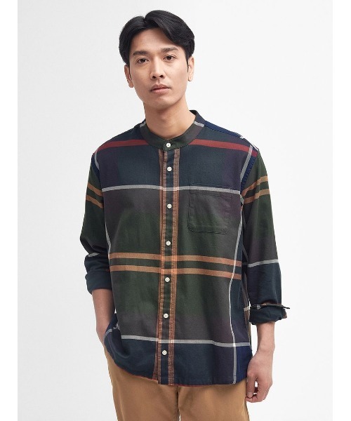 「Barbour」 長袖シャツ 38 グリーン メンズの画像