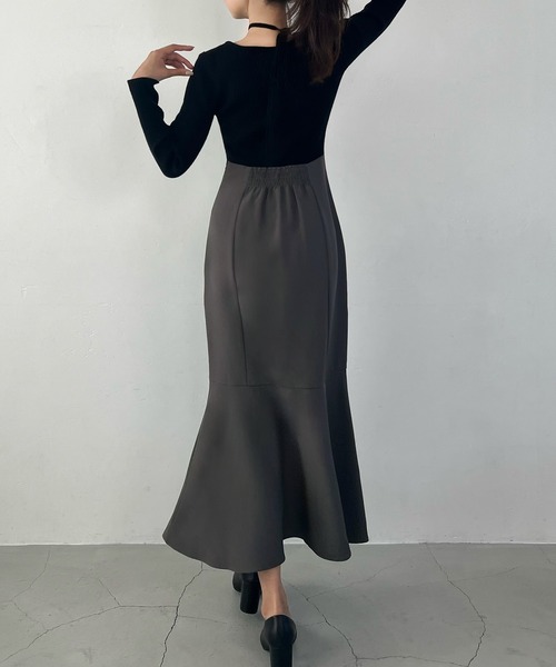 「junoah」 長袖ワンピース MEDIUM チャコール レディース_画像4