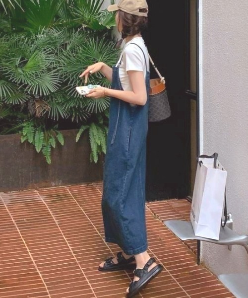 「NANEA」 サロペットスカート LARGE ブルー レディース_画像4