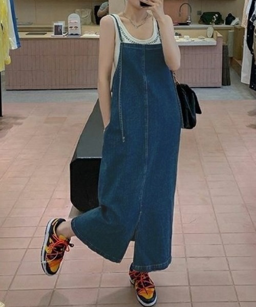「NANEA」 サロペットスカート LARGE ブルー レディース_画像7