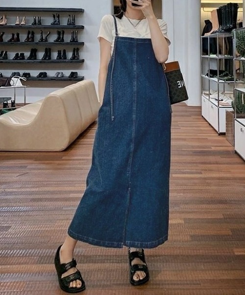 「NANEA」 サロペットスカート LARGE ブルー レディース_画像8