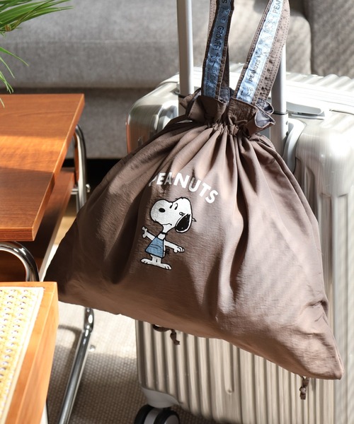 スヌーピー巾着型トートバッグ　レトロ　サンリオ SNOOPY（スヌーピー） トートバッグ スヌーピー巾着トートバッグ