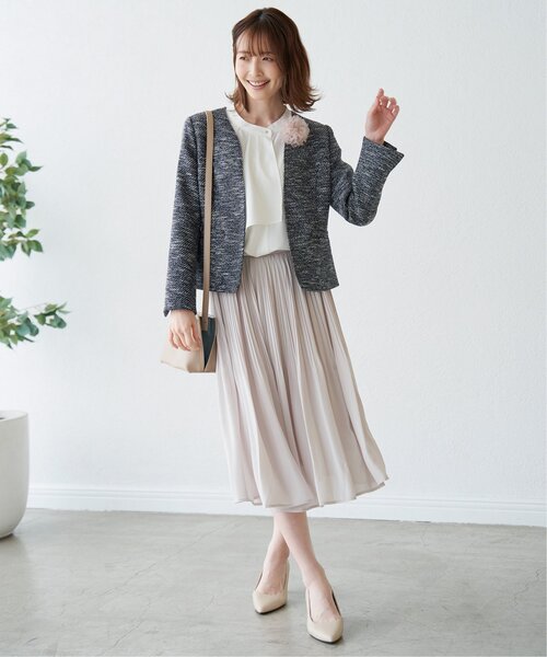 「IKKA LOUNGE」 プリーツスカート X-LARGE ネイビー レディース_画像5