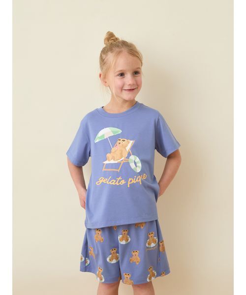 BAPEKIDSカラフルキャラクターTシャツ＆ショートパンツセット80cm正規品 gelato pique（ジェラートピケ） パジャマ 「KIDS」「接触冷感