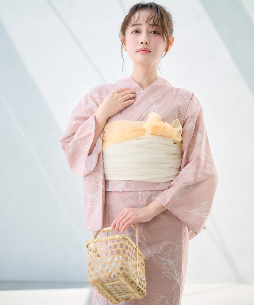 Ada. 浴衣 2点セット 「帯+浴衣」浴衣 清楚な印象に導く花柄