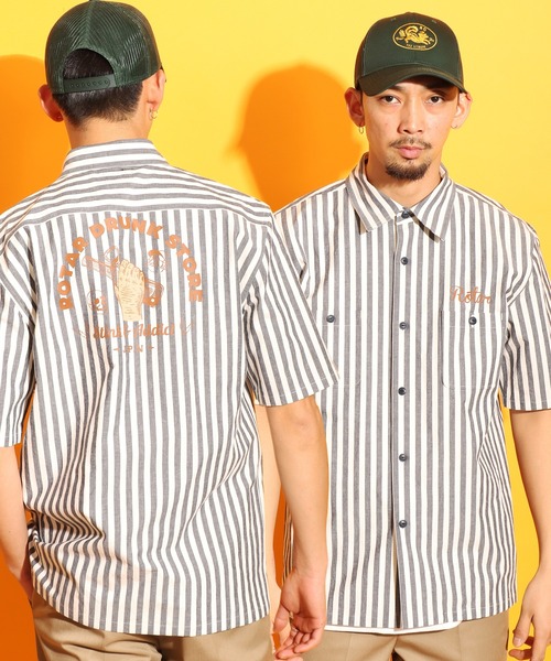「ROTAR」 半袖シャツ LARGE ネイビー メンズ_画像2