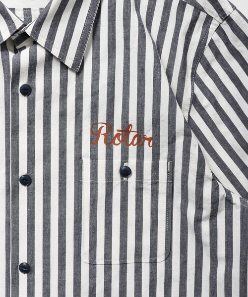 「ROTAR」 半袖シャツ LARGE ネイビー メンズ_画像7