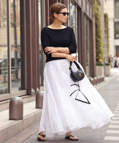 L'Appartement DEUXIEME CLASSE - ドゥズィーエムクラス コットンニット七部袖 Deuxieme Classe（ドゥーズィエムクラス） 7分袖ニット - ホワイト