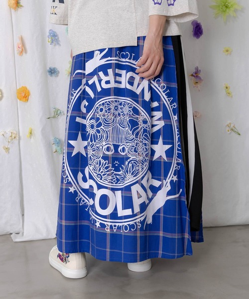 ⭐新品⭐モックネック&スカートセット ScoLar（スカラー） スカート 162615：チェック×ジャージ レイヤード風