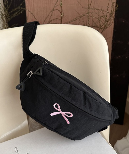 CERCA ボディバッグ ウエストポーチ lulunoix/リボン刺繍ボディバッグ