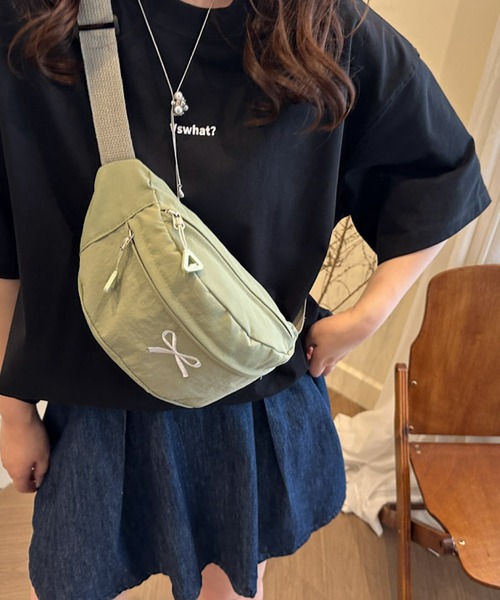 CERCA ボディバッグ ウエストポーチ lulunoix/リボン刺繍ボディバッグ