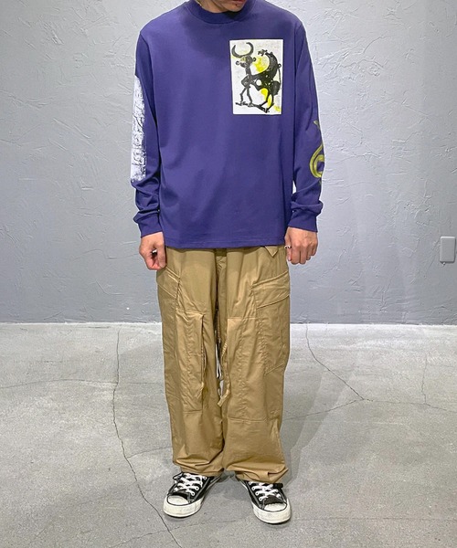「DIET BUTCHER」 長袖Tシャツ 1 パープル メンズ_画像6