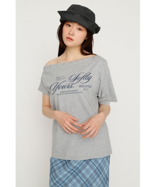 SLY（スライ） tシャツ 半袖 ONE SHOULDER PRINT TOPS ワンショルダー