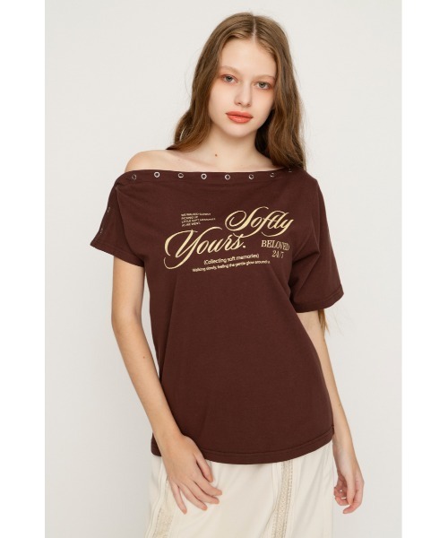 SLY（スライ） tシャツ 半袖 ONE SHOULDER PRINT TOPS ワンショルダー