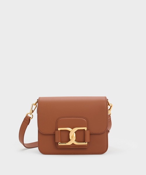 CHARLES & KEITH ショルダーバッグ ブラウン CHARLES ＆ KEITH（チャールズ&キース） 「CHARLES & KEITH