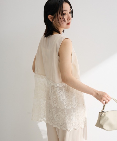 Green Parks（グリーンパークス） ベスト ジレ レースドッキングZIP