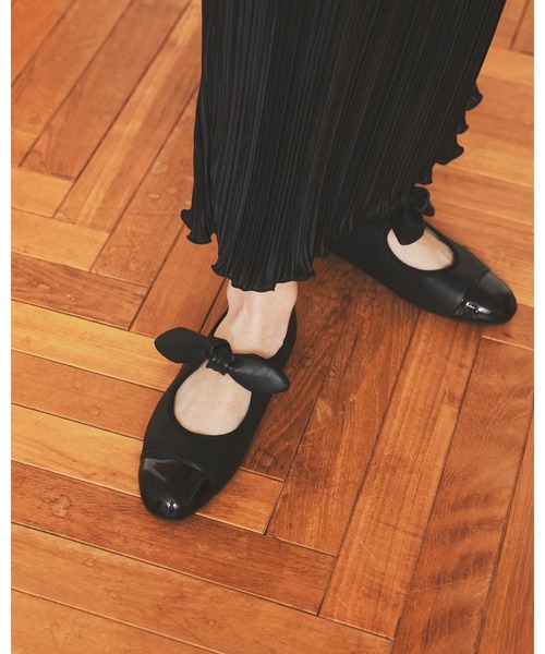 Emma Francis」 フラットパンプス 24.5cm ブラック レディース