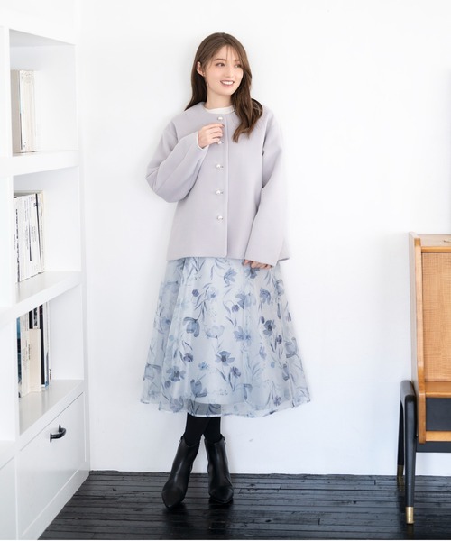 ミッシュマッシュ　ノーカラージャケット　ピンク MISCH MASCH（ミッシュマッシュ） ノーカラージャケット S ピンク