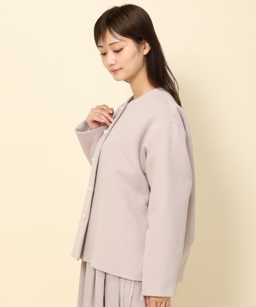 ミッシュマッシュ　ノーカラージャケット　ピンク MISCH MASCH（ミッシュマッシュ） ノーカラージャケット S ピンク