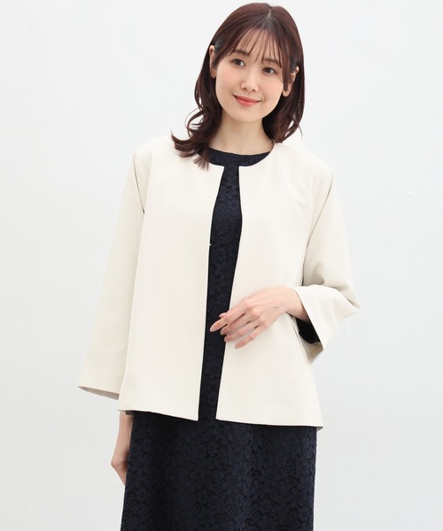 「Honeys」 「GLACIER」ノーカラージャケット LL ブラック レディース_画像7