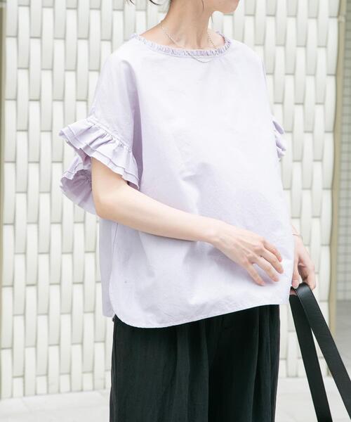 「ITEMS URBANRESEARCH」 半袖ブラウス FREE ブルー レディース_画像2