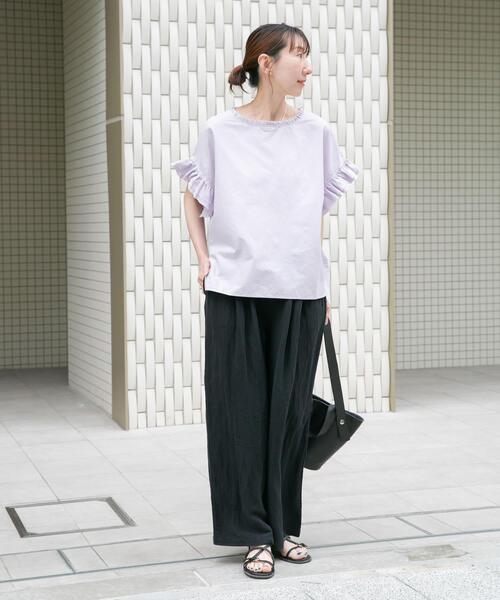 「ITEMS URBANRESEARCH」 半袖ブラウス FREE ブルー レディース_画像5