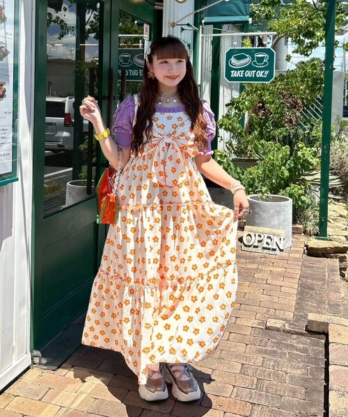 「HELLO.SANFRANCISCO」 コンビワンピース ONE SIZE グリーン レディース_画像3