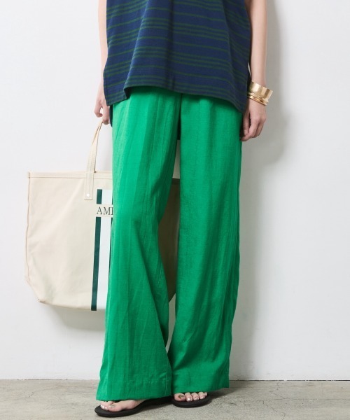 「CHIC STYLE」 スラックス 5L ネイビー レディース_画像3