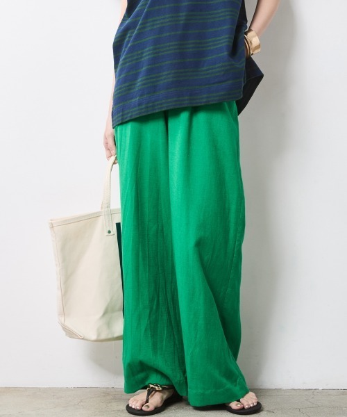「CHIC STYLE」 スラックス 5L ネイビー レディース_画像4