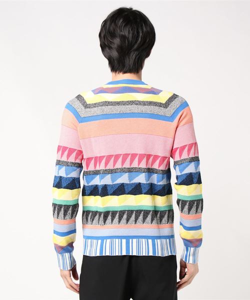 ニット ROBERTO COLLINA / マルチボーダークルーネックニット