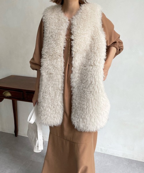 DouDou（ドゥドゥ） ベスト カーリーフェイクファーベスト : ZOZOTOWN