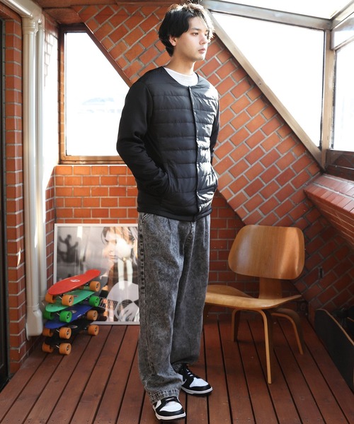 8 ダウンジャケット ダウン ダウンノーカラーブルゾン メンズ