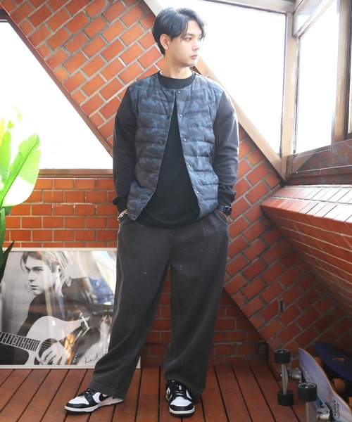 8 ダウンジャケット ダウン ダウンノーカラーブルゾン メンズ