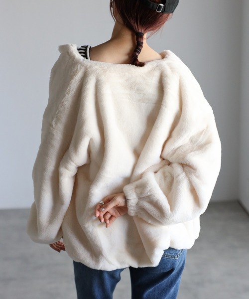 Fizz（フィズ） ジャケット ノーカラージャケット フェイクファーノー