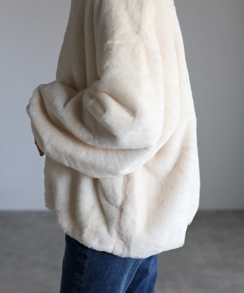 Fizz（フィズ） ジャケット ノーカラージャケット フェイクファーノー