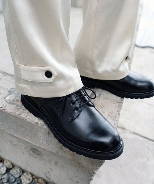 革靴 ビジネスシューズ ビジネスシューズ 牛革 外羽根 プレーントゥ レースアップ シューズ / レザー / London Shoe Make Oxford and Derby 9004 メンズ