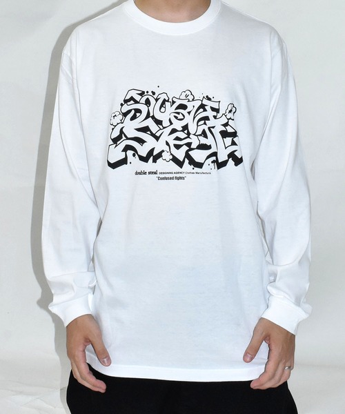 DOUBLE STEAL（ダブルスティール） tシャツ 矢印グラフィティ 長袖T