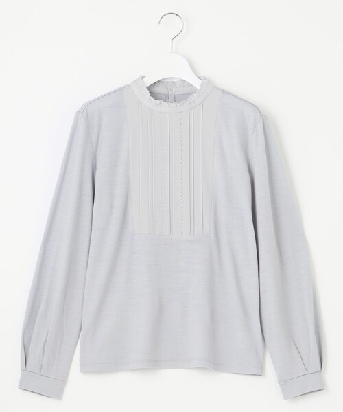 tシャツ ウォッシャブルウール フリルネック カットソー レディース_9