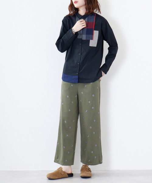 Emago ブラウス シャツ EMAGO パッチワークシャツ レディース