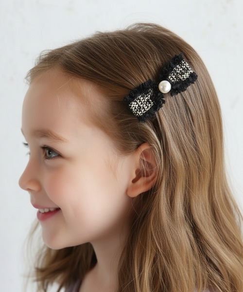 Rora（ローラ） ヘアピン ツイーディー ツイード リボン ヘアピン