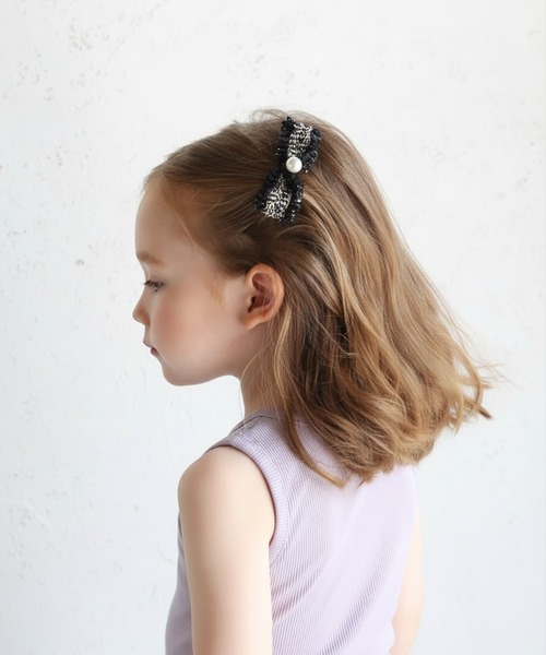 Rora（ローラ） ヘアピン ツイーディー ツイード リボン ヘアピン