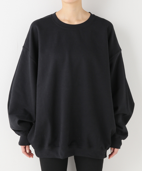 AP STUDIO PRE_/プレビッグスリーブスウェット　ブラック PRE_（プレ） スウェット レディース 「PRE_/プレ」ビッグスリーブ