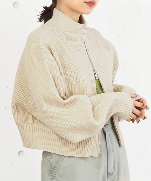 tiptop（ティップトップ） カーディガン 「丈が選べる」畦編みダブル