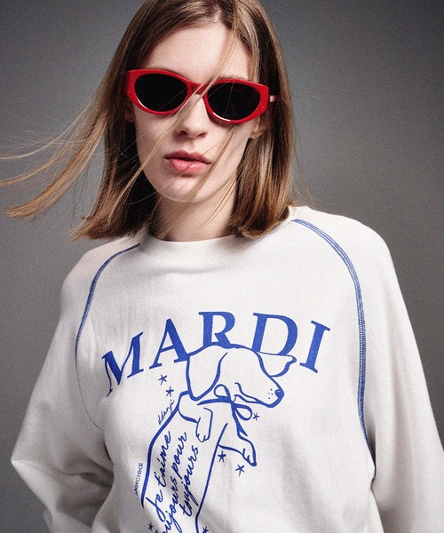 mardi トレーナー ○MARDI MERCREDI○SWEATSHIRT FLOWERMARDI NEEDLEWORK 刺繍