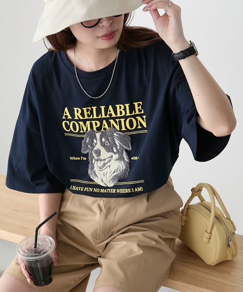 BONLECILL tシャツ DOGサガラ刺繍TEE レディース : ZOZOTOWN