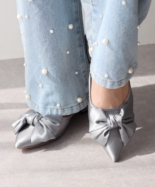 MANOLO BLAHNIK パンプス バックストラップ ゴム デニム リボン 【公式