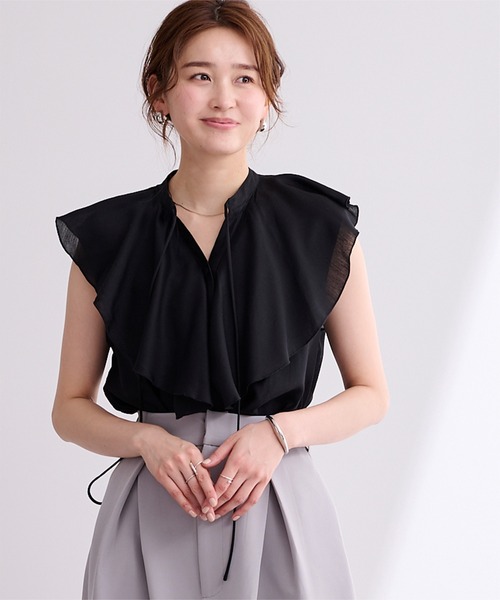 ブラウス シャツ 「WEB・一部店舗限定」フレンチスリーブブラウス レディース セール】 ◇綿麻フレンチスリーブブラウス （シャツ・ブラウス