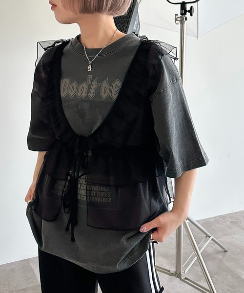 ベスト ジレ リボンチュールベスト レディース Bou Jeloud ベスト ジレ リボンチュールベスト レディース
