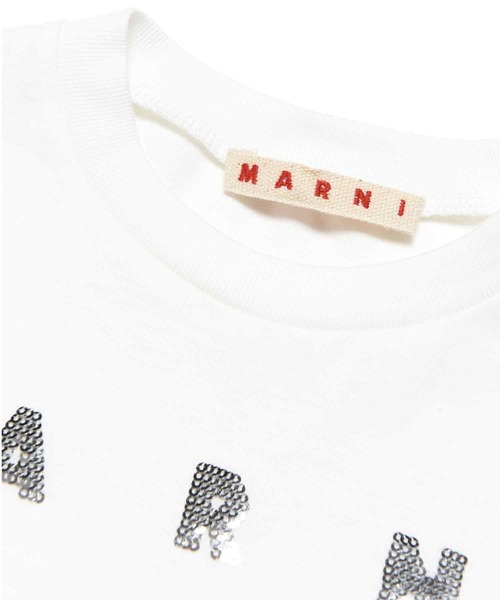 MARNI ホワイト ロゴ キッズ　レディースTシャツ 新品タグ付き MARNI tシャツ MARNI（マルニ）Kids ＆ Junior ブランドロゴ半袖