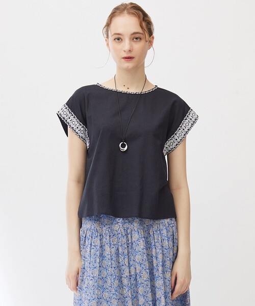 LAUBE BLANC ケープ ボートネック コクーンワンピース M